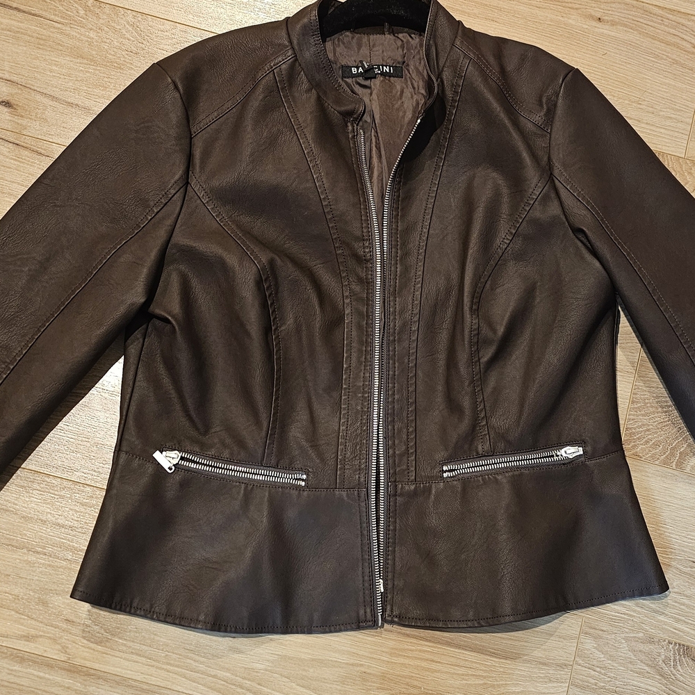 BACCINI Women's Brown Leather Jacket